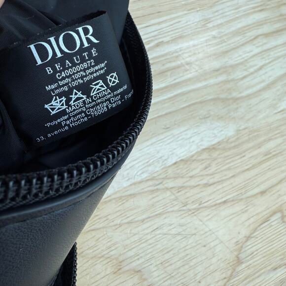 Dior NWB VIP Navy / Black Toiletry Bag Smooth Vegan Leather Double Zip Travel - Picture 11 of 12